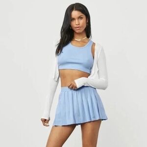Alo Yoga Varsity Tennis Skirt Blue Skies Limited Edition